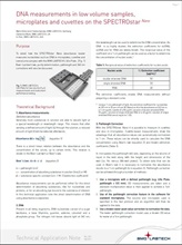 DNA measurements in low volume samples, microplates and cuvettes on the SPECTROstar Nano